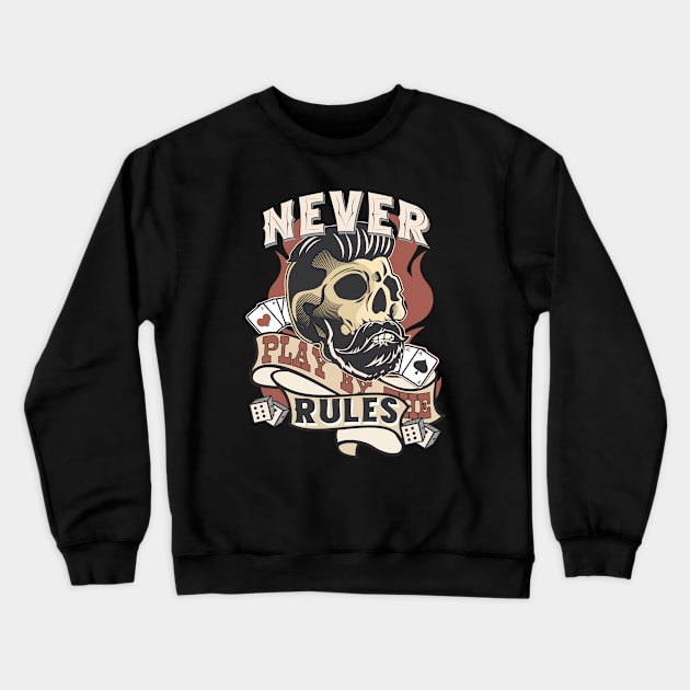 Rockabilly Rebel Skull Crewneck Sweatshirt by Foxxy Merch